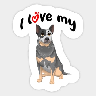 I Love My Blue Australian Cattle Dog Blue Heeler Sticker